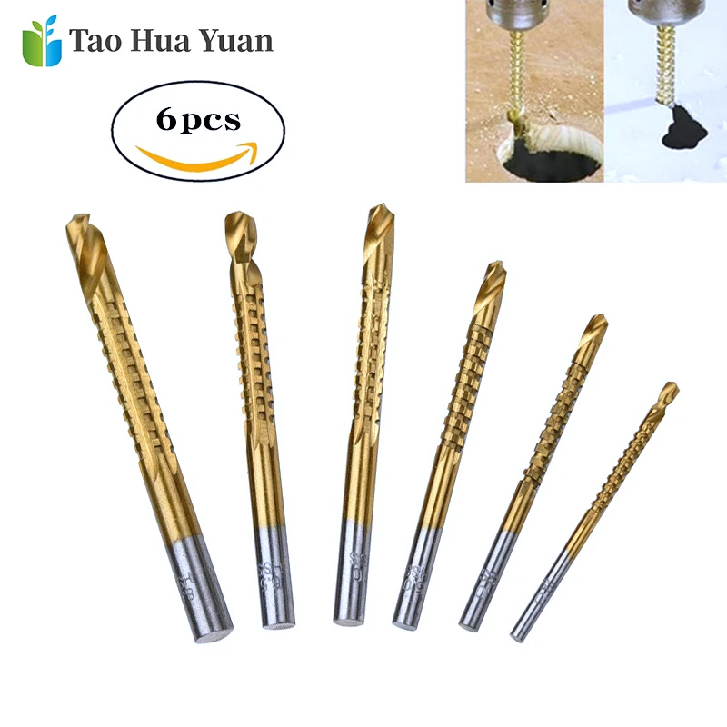 6 Pezzi Punta Da Trapano Per Svasatore Utensili Elettrici Speed Out Metal Titanium Coated Hss Twist Drill Bit S Set Saw Set Di Utensili Per Punte Di P