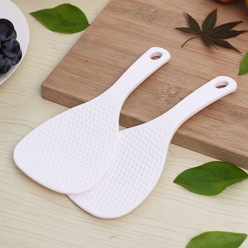 

Home Rice Paddle Rice Spatula ABS Non stick White Rice Serving Spoons Kitchen Cooking Utensil Tool Long Handle Kitchen Supplies