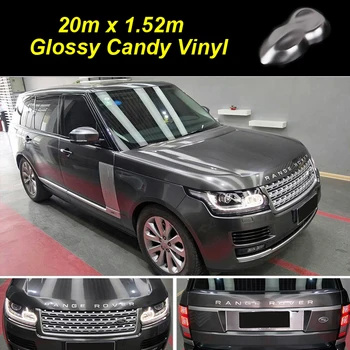 

20m Grey TGM Glossy Candy Vinyl Film Warpping Motorcycle Car Stickers Waterproof Automobiles Bubble Air Free