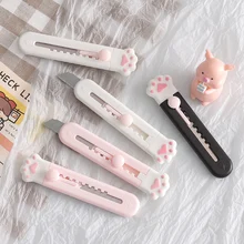 Adorable garra de gato portátil Mini cuchillo cortador de papel de corte de papel de hoja de afeitar oficina material de papelería Escolar Papelaria