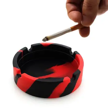 

Silicone Camouflage Ashtray Candy Color Soft Silicone Rubber Round Ashtray Household Environmentally Luminous Tobacco Jar