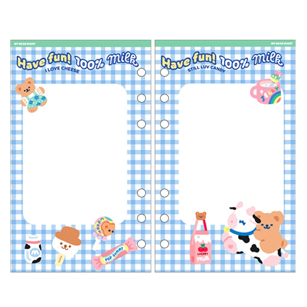 50 Sheets Kawaii Cartoon Bear Rabbit A6 Notebook Paper Refill Spiral Binder  Index Inside Page Daily Monthly Weekly Agenda - Notebook - AliExpress