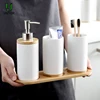 UNTIOR 3PCS Ceramic Bathroom Accessories Set Fashion Soap Dispenser Toothbrush Holder Tumbler Ceramic Household Bathroom Product 3