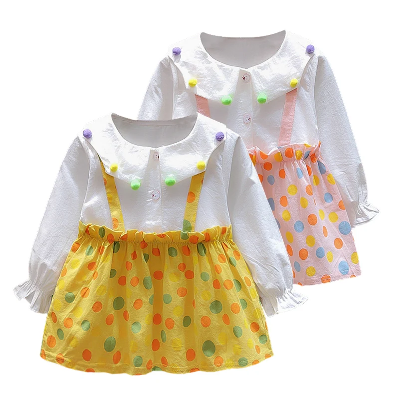 

Cute Autumn Spring Dresses Toddler Kids Baby Girls Patchwork Tulle Casual Clothes Princess Dresses Children Clothing