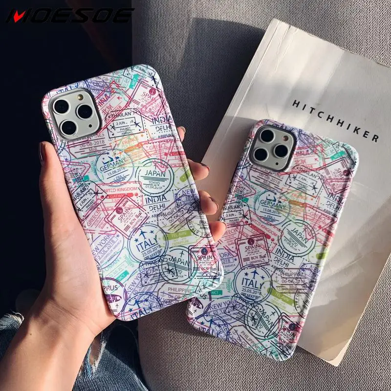 Чехол для iphone 11 Pro Max SE 2 симпатичный паспортный штамп Забавный мягкий чехол