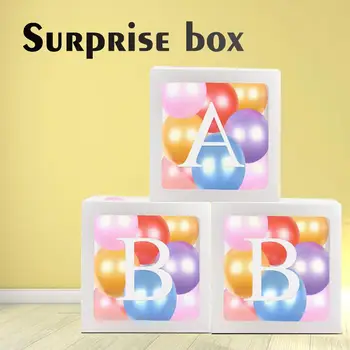 

Alphabet Transparent PVC Packing Boxes Balloon Surprise Box Festive Party Accessories Wedding Proposing Birthday Decoration