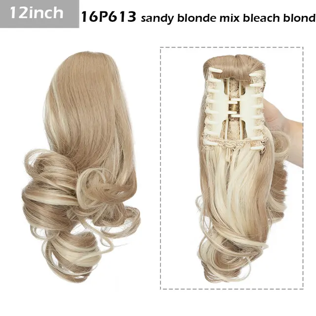 S-noilite Syntheitc Big Grab Ponytail Hair Extension Claw Clip In Ponytail Extension Hair Fake Hairpiece For Women Daily Party 12-1697
