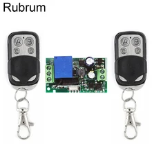 Rubrum 433 mhz universal controle remoto ac 220 v 1ch rf relé módulo receptor rf interruptor 4 botão portão de controle remoto abridor garagem