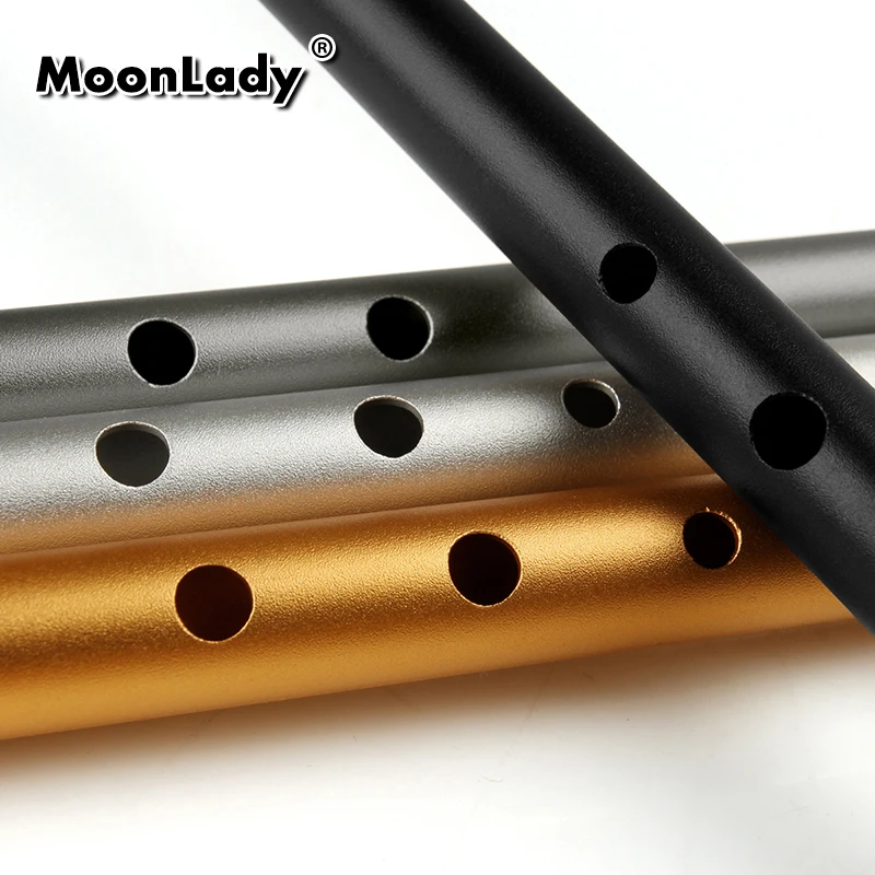 Metal Flute 6 Holes D Key Flute Irish Whistle Musical Instrument Penny Whistle Aluminum Alloy with all Accessories