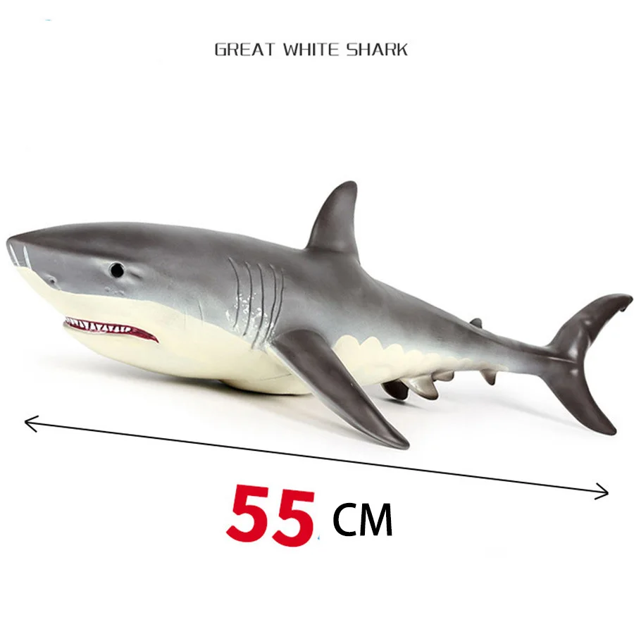 55cm Large Size Funny Sea Life Animals Soft Great White Shark Big Shark Action Figures Model Collection Toy For Kids Gift Action Figures Aliexpress