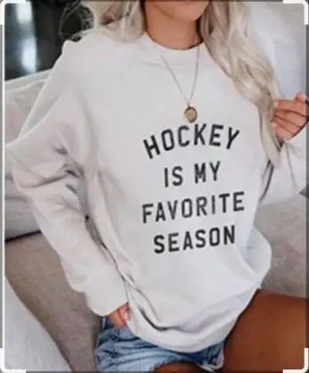 Sugarbaby Новое поступление хоккейный мой любимый сезон свитер с длинными рукавами модный свитер grunge Tumblr пуловер блузка из хипстера - Цвет: White