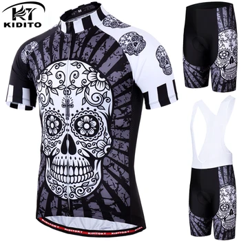 

KIDITOKT 2019 Funny Cycling Jersey Set Summer Cycling Clothing Suit Skull MTB Mountain Bike Clothing Racing Bicycle Clothes Suit