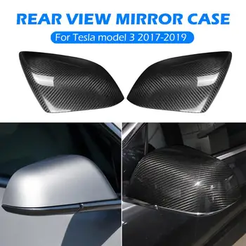 

Add-on Carbon Fiber Door Rear View Mirror Covers Exquisite Craftsmanship Sturdy Durable 1 Pair for Tesla Model 3 17-19