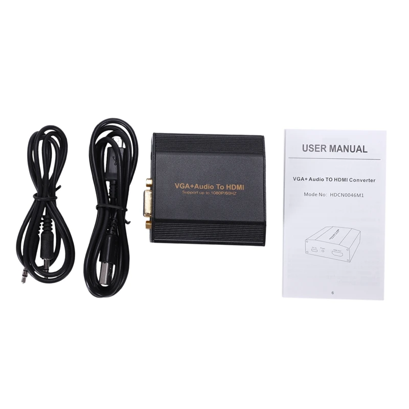 Мини преобразователь из VGA в HDMI с аудио VGA2HDMI 1080P адаптер для проектора ПК ноутбука
