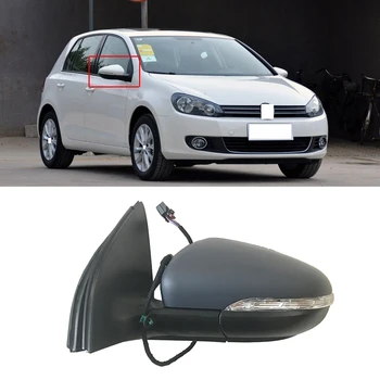 

CAPQX For VW Golf 6 2010 2011 2012 2013 2014 Side Rearview Mirror Assembly Rear View Mirror with LED Turn Signal Indicator Light