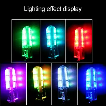

2pcs RGB Decoration Lamp Remote Control Car LED Light T10 5050 6SMD Bulb Colorful Side License Plate Light Car Accessories
