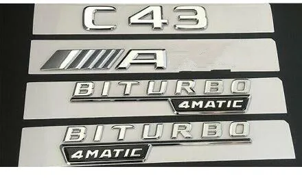 Хром для C43 Для AMG BITURBO 4matic крыло багажника фотолампа Mercedes|Эмблемы| |