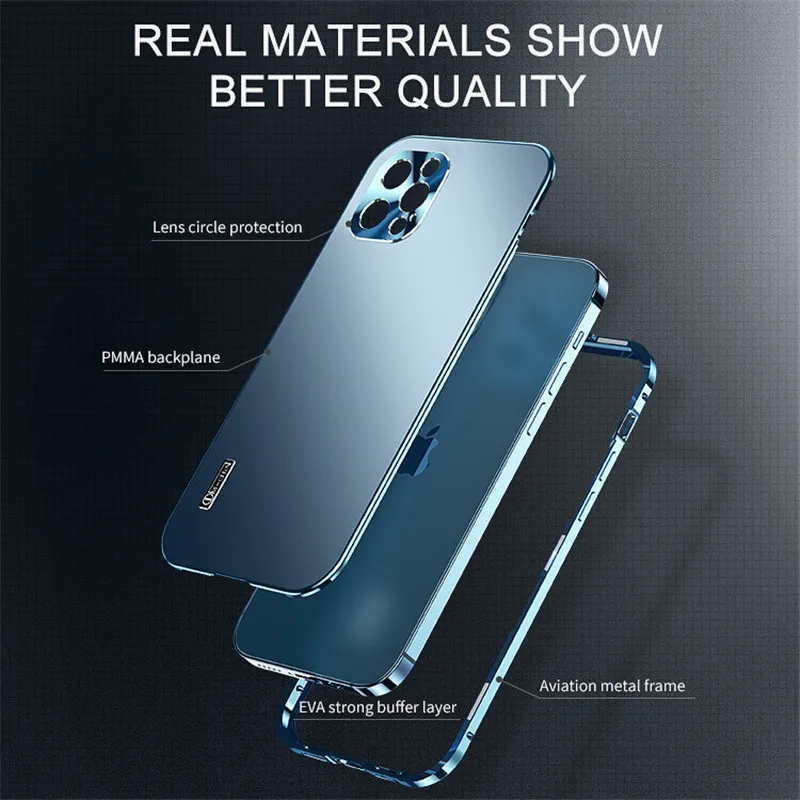 

Металлический Чехол-бампер для iPhone 12 13 Pro Max 13 12 Pro, ударопрочный Матовый Акриловый чехол для iPhone 13 12 Pro Max