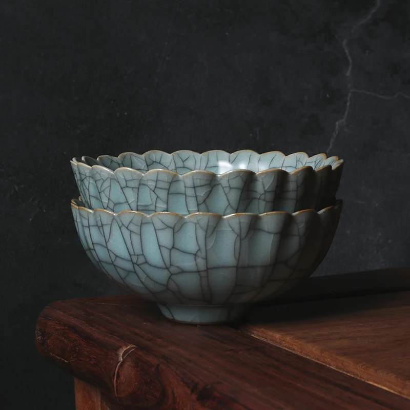 

ShangLin Yue Celadon Porcelain Bowl Teacups Teapot Lotus Flower Tea Cup Bowl China Teaset Crackle Tea Set For Wedding Gift
