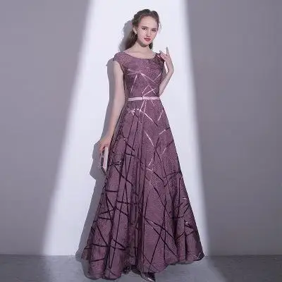 Элегантное Длинное фиолетовое платье Cheongsam в стиле ретро, однотонное вечернее платье, изысканное свадебное платье без рукавов с круглым вырезом, Veatidos - Цвет: Pink