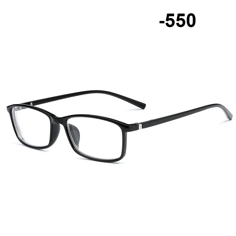 Vazrobe очки для близорукости для мужчин и женщин TR90 минус-100 до-600 рецептурная оптика линзы очки мужские женские готовые очки - Цвет оправы: black myopia 550