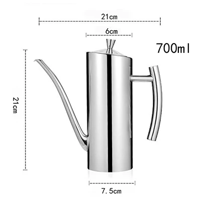 Нержавеющая бутылка для масла с длинным горлышком, бутылка для кофе, чайник, горшок уксуса, соус, контейнер, емкость для оливкового масла, кухонные принадлежности C1275 g - Цвет: B 700ml