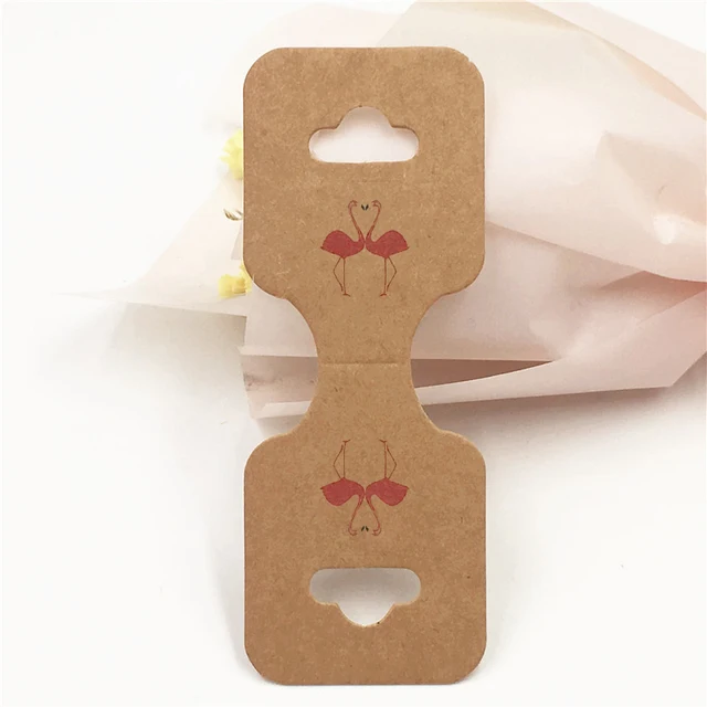 50pcs 9x3.5cm Necklace Bracelet Folding Card Jewelry Display Bracelet Flower Print Label Price Tag Cardboard DIY Gift Packaging 14