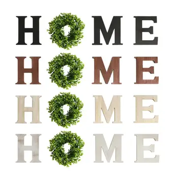 

Christmas Home Decoration Wall Hanging Home Sign Decorative Wooden Letter Sign With Green Wreath For Wall Home Decor