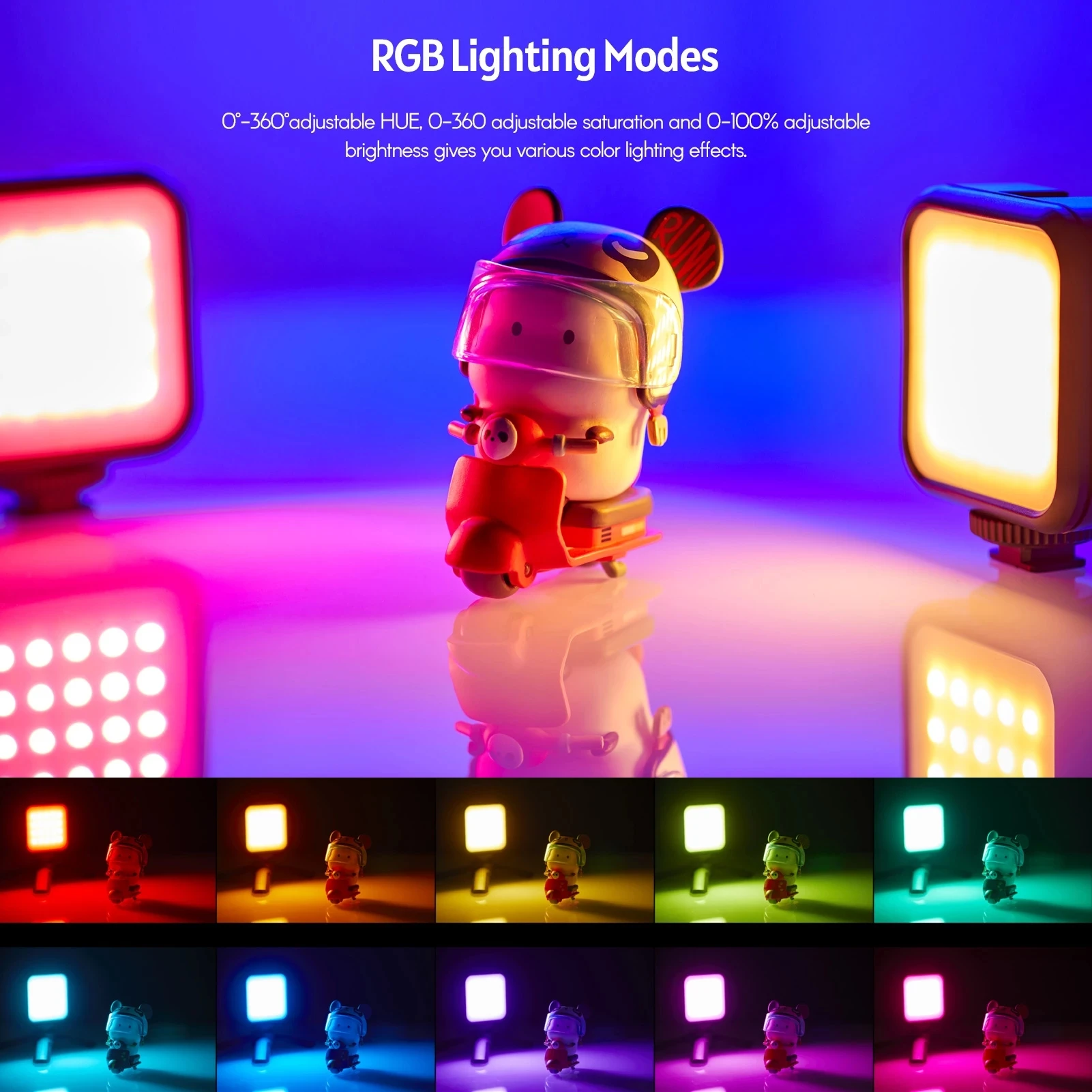 

Godox LED6R Mini RGB Video Light Lighting for Photography 1800mAh RGB LED Video Camera Light Vlog Fill Light Live