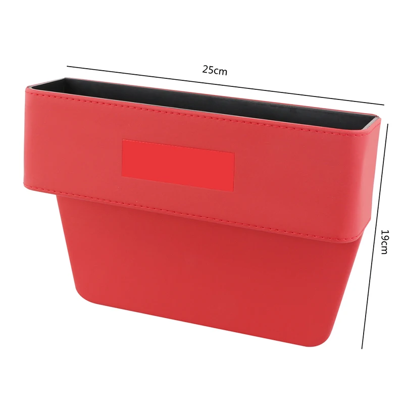 YOLU Car Seat Crevice Storage Box PU Leather Leak-Proof Storage Box Red/Black Car Seat Side Gap Pocket