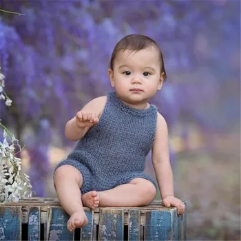 

New Born Photography Props Newborn Baby Cute Crochet Knit Costume Knitted Overalls Pants Baby Photo Shoot Fotografia Accessories