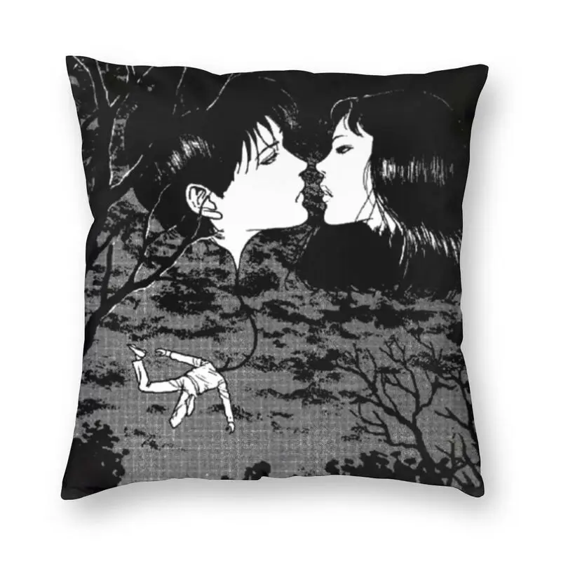 

HarajukuJunji Ito Manga Balloon Cushion Cover Sofa Living Room Japanese Horror Tomie Square Throw Pillow Cover 45x45