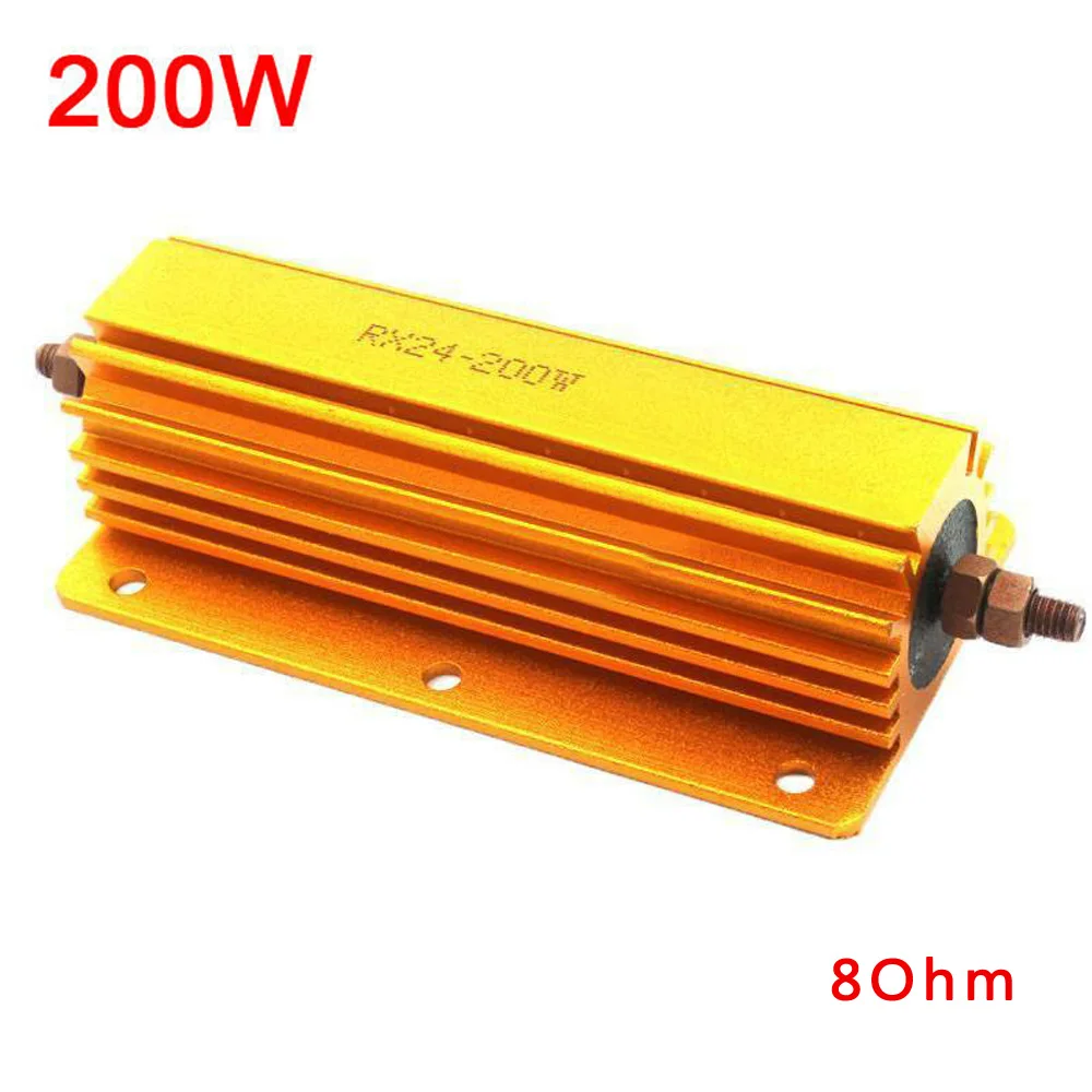 1ohm 2ohm 4ohm 8ohm 8R 200W мощный металлический резистор 4 ламповый усилитель тест-манекен нагрузки Алюминиевый резистор fix мульти инструменты - Цвет: 8 Ohm 8R