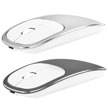 

Metal Bluetooth and 2.4G Wireless Mouse Alloy Ultra-Thin Recharge Portable Ergonomic Mice for Mac Pc Laptop
