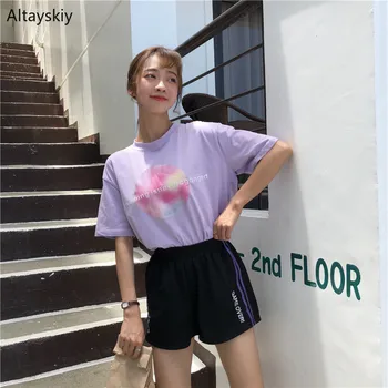 

Shorts Women Breathable Korean Style Chic Fashion Loosw Daily Summer Purple Lovely Cute Womens Female Students All-match 2020