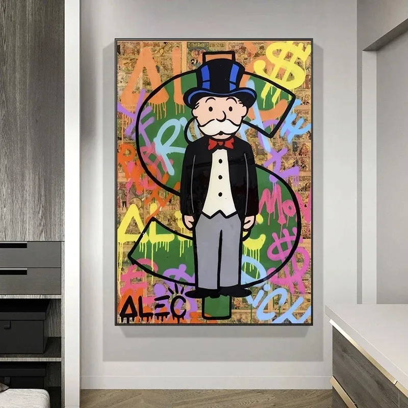 Alec Monopoly Rich Money Man Canvas Painting On The Wall Art Posters And  Prints Graffiti Art Wall Pictures Home Decor Cuadros - Painting &  Calligraphy - AliExpress