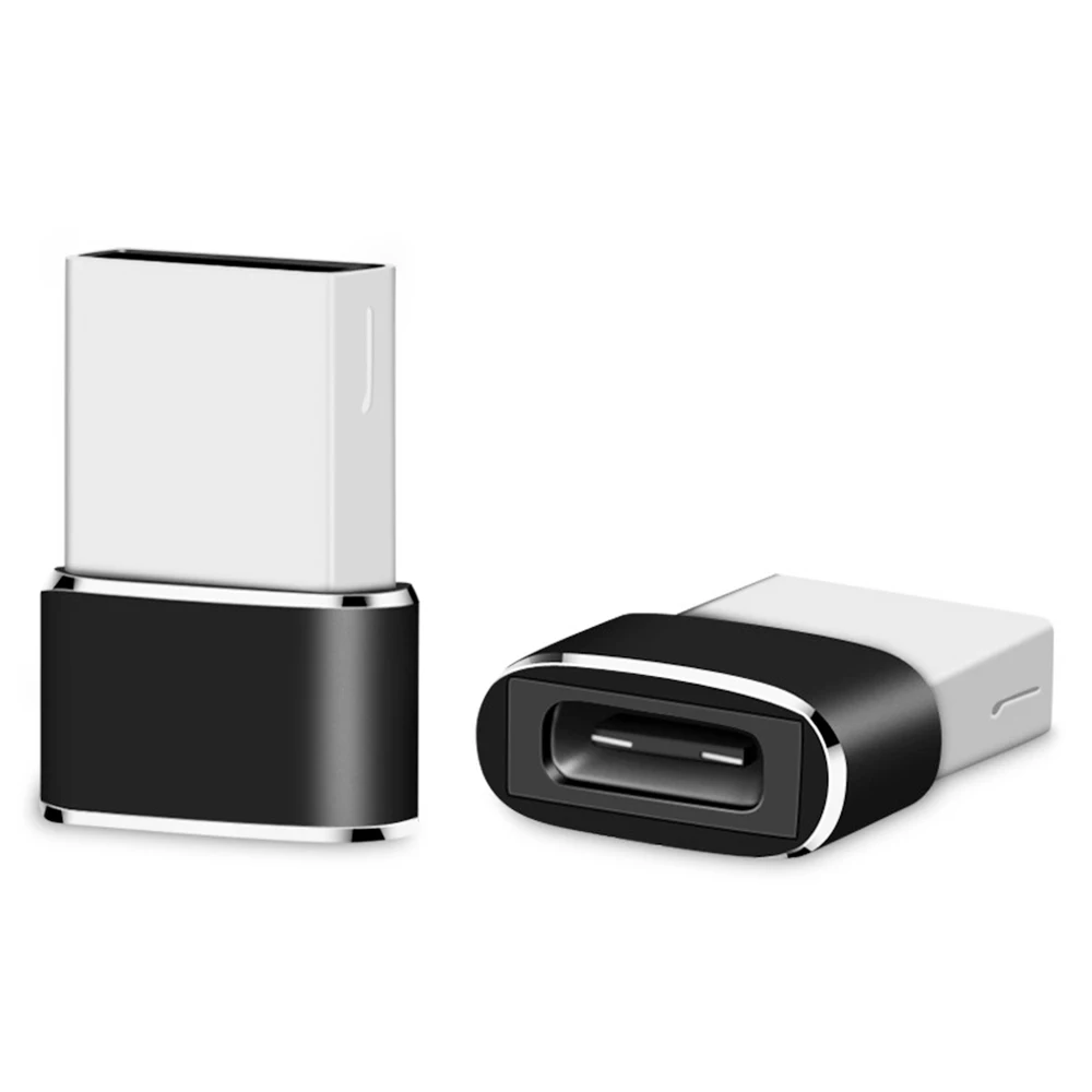 Черный USB 2,0 Мужской к тип-c Женский конвертер адаптер Тип c USB-C OTG конвертер для Xiaomi Mi5 Mi6 huawei samsung USB Flash - Цвет: Черный