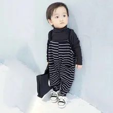 Полосатые штаны на подтяжках для маленьких мальчиков и девочек, комбинезон, верхняя одежда, повседневные брюки с карманами, штаны, одежда,#12,6