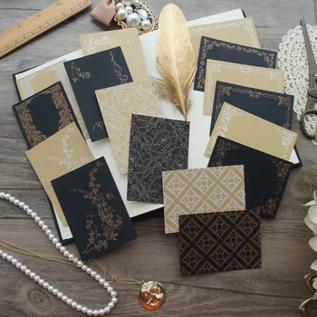

60pcs DIY Kraft Paper Black Paper Plant Pattern Design Paper Creative Craft Paper Background Scrapbooking Gift DIY Use