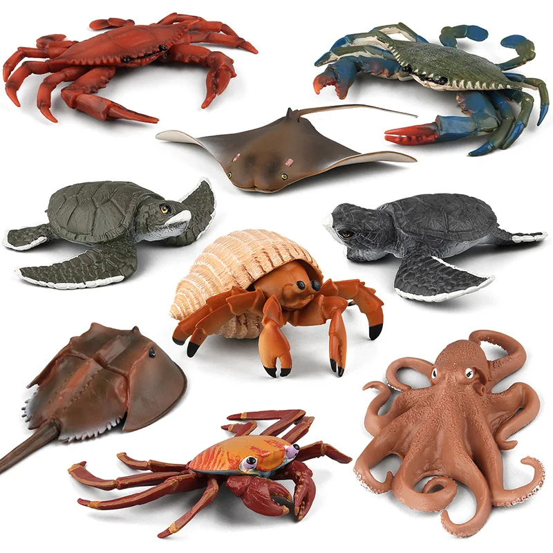 

9 Kidns Soft Rubber Animal Cognitive Toys Simulation Sea Life Figure Collectible Toys Octopus/Turtle Animal Action Figures Kids