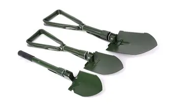 

Army Green Outdoor Shovel Camping Shovel Four-in-one Multi-function Folding Engineer Shovel Garden Gardening Cultivation Tool
