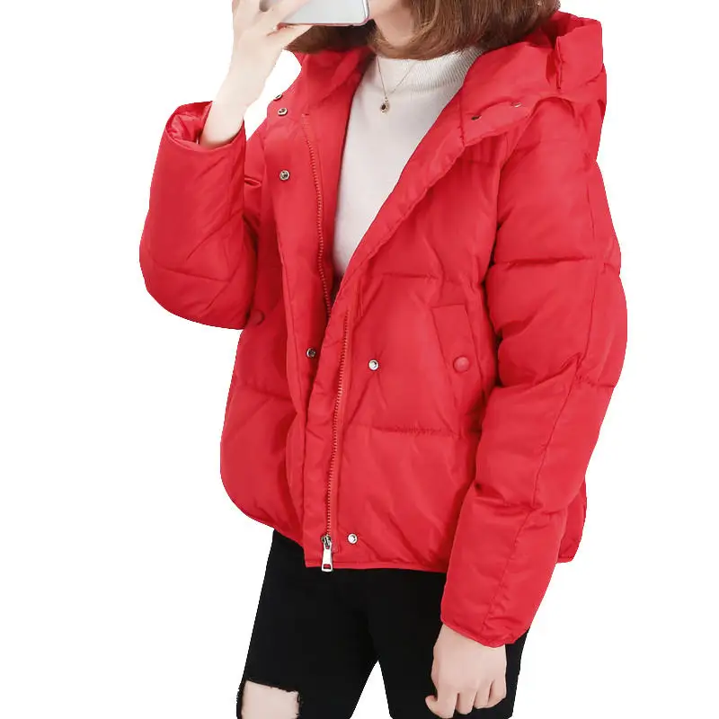 

Winter Jacket Women Plus Size Down Cotton Coat Womens Parkas Thick Warm Outerwear Hooded Short Coats Female Padded Jackets Q1805