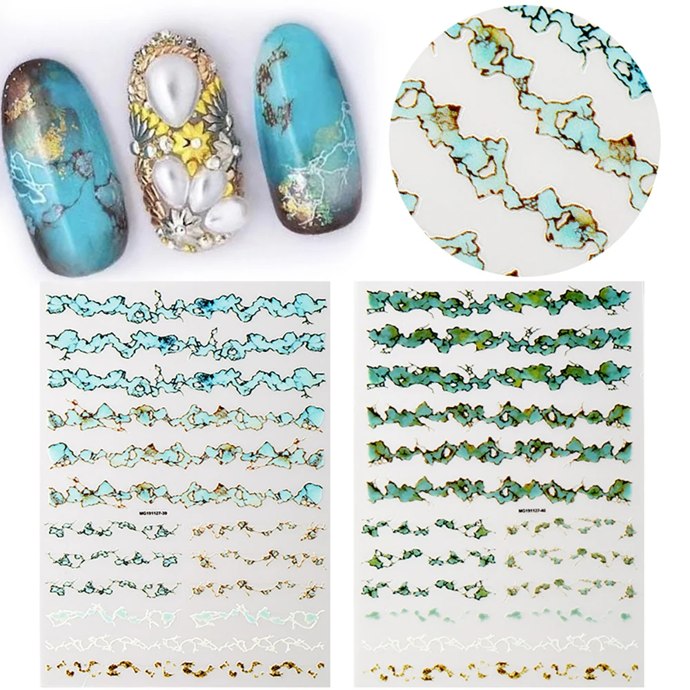 

1PC Crack Pattern Serie Nail Sticker Water Transfer Decals Nail Tips Sticker Nail Art Decoration DIY Decals Papers Wraps