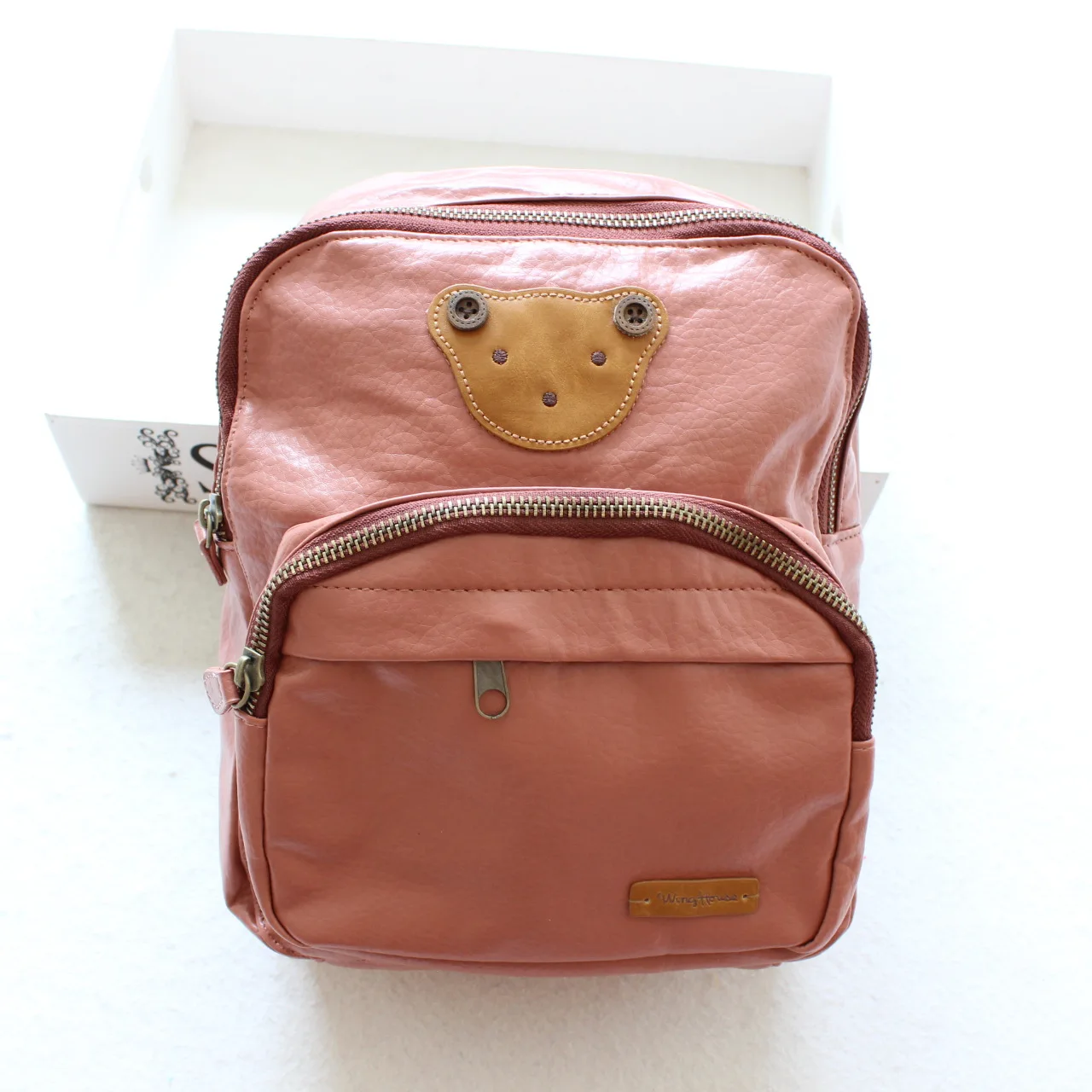

Korean-style Cartoon Bear Boy Children High-end Pu CHILDREN'S School Bags Kindergarten Backpack
