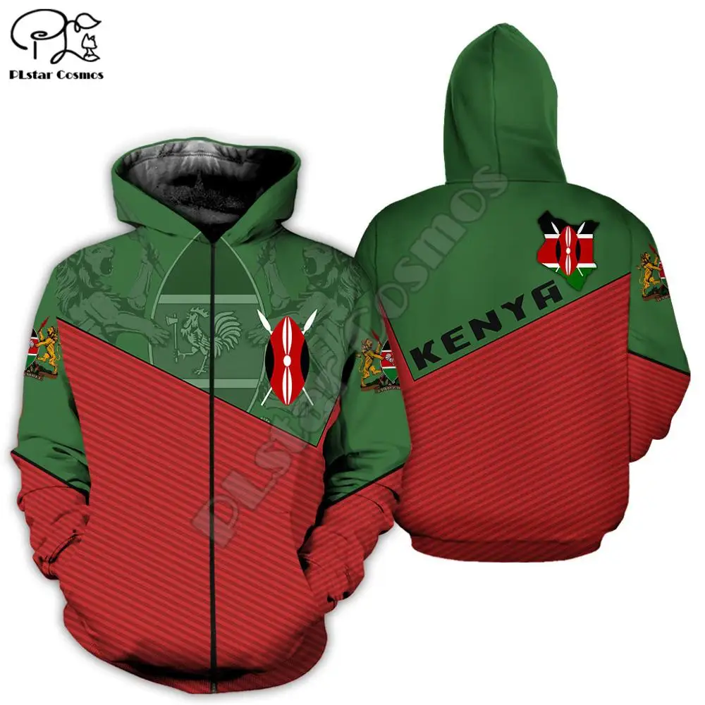 Wo мужская одежда с 3d принтом в виде флага Кении, толстовки унисекс с длинными рукавами, пуловер на молнии, спортивный костюм