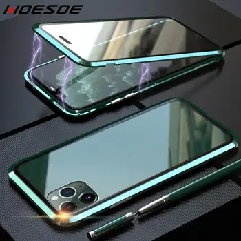 

Metal Magnetic Case For iPhone 11 Pro Case Tempered Glass Magnet Case Cover For iPhone XR X 10 XS Max 6 6s 7 8 Plus Cases