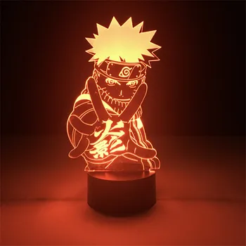 

3D Lamp Led Night Light Naruto Cartoon Uzumaki Kakashi Sasuke Japanese Manga Anime Friendship Comic Sensor Lamp nightlight