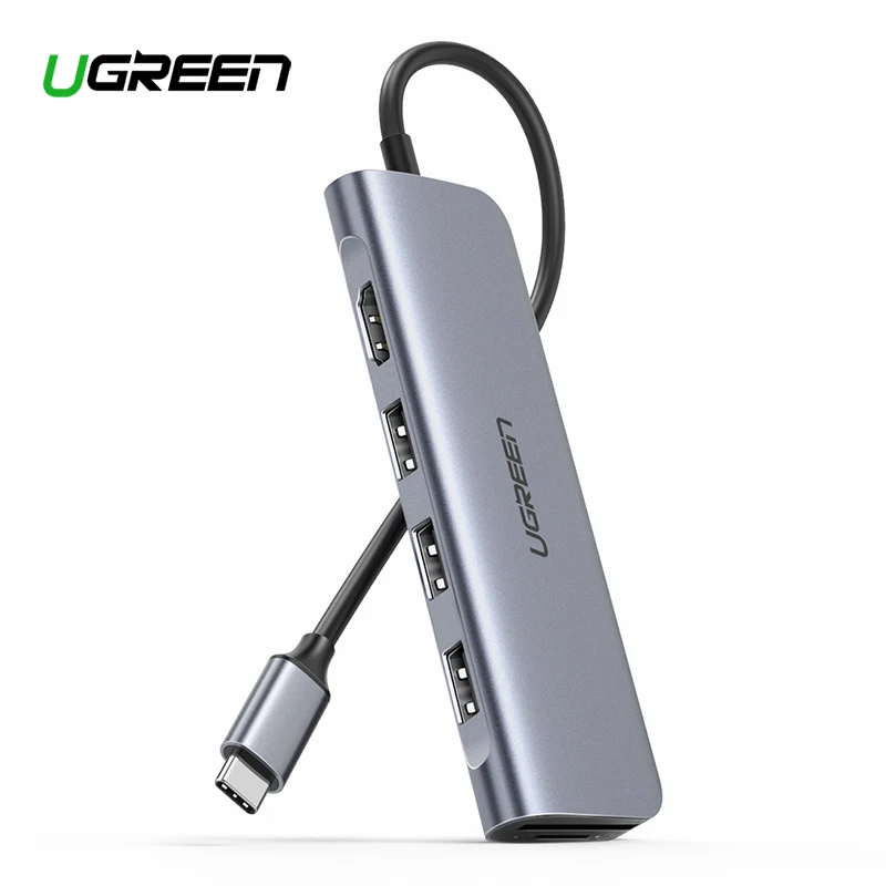Online Estación de acoplamiento Ugreen USB tipo C a HDMI USB 3,0 Hub SD TF estación de acoplamiento para MacBook Pro Dell HP Lenovo tipo C estación de acoplamiento para ordenador portátil