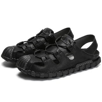 

Summer Men Sandals Hook&Loop Men's Summer Shoes 2020 Fashion Waterproof Casual Sandals Beach Walking Shoes Size 38-48