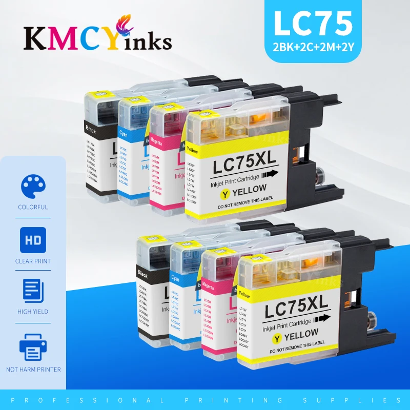 

KMCYinks Compatible Ink Cartridge for LC12 LC40 LC71 LC73 LC75 LC400 LC1220 LC1240 Suit For MFC-J6910CDW/J6710CDW/J5910CDW etc.
